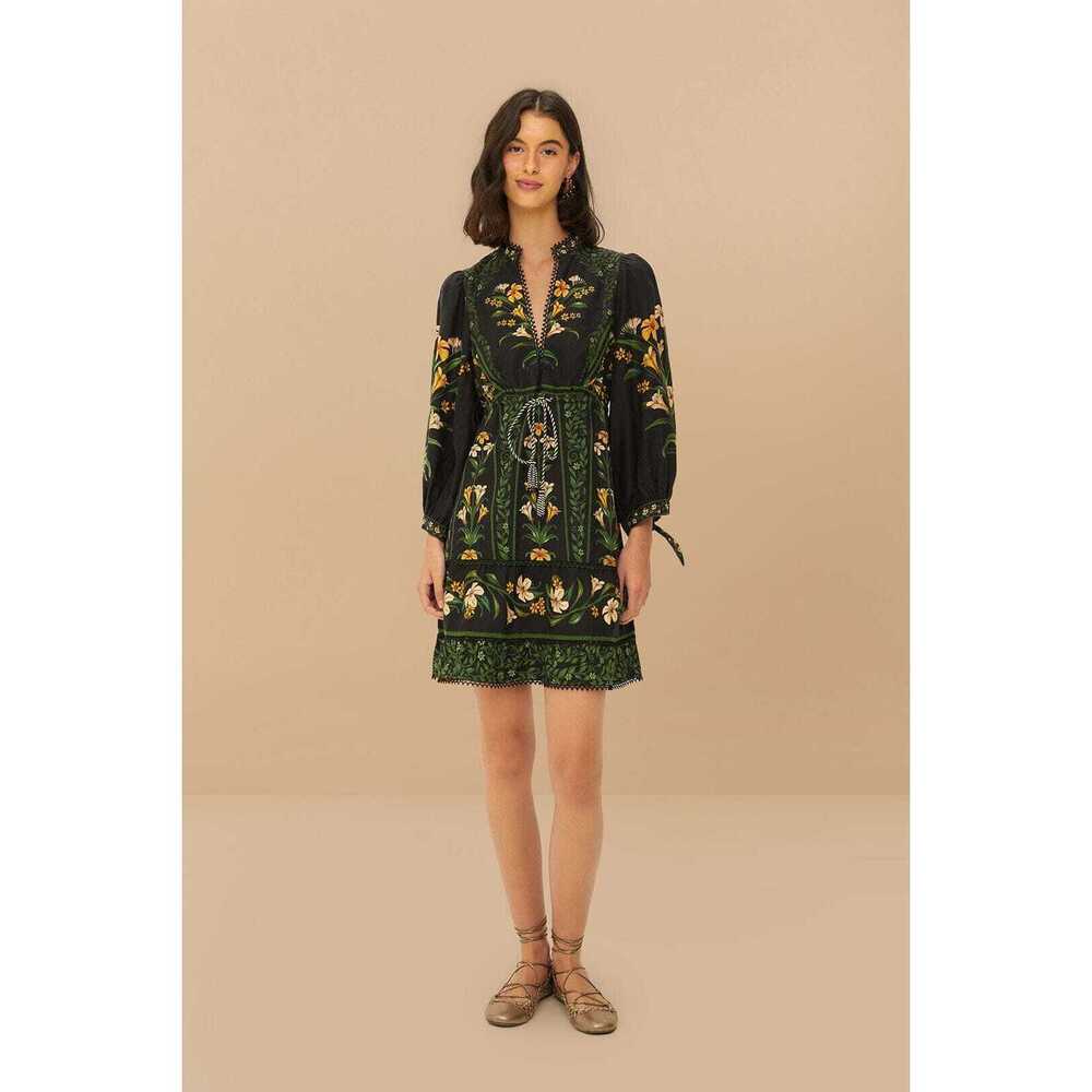 NWT Black Flowers Arch LENZING™ ECOVERO™ Euroflax™ Mini Dress